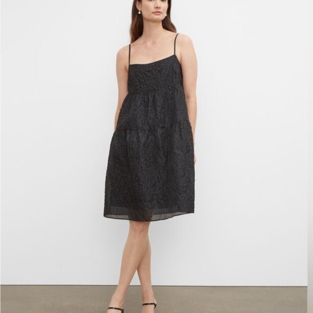 Club Monaco Texture Tiered Elegant Black Women's Dress NWT size M